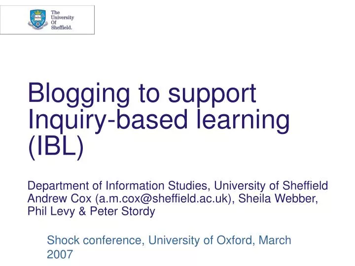 blogging to support inquiry based learning ibl