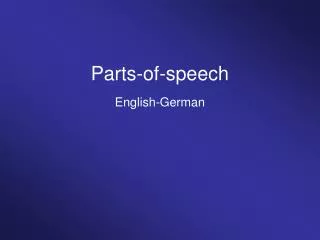 Parts-of-speech English-German