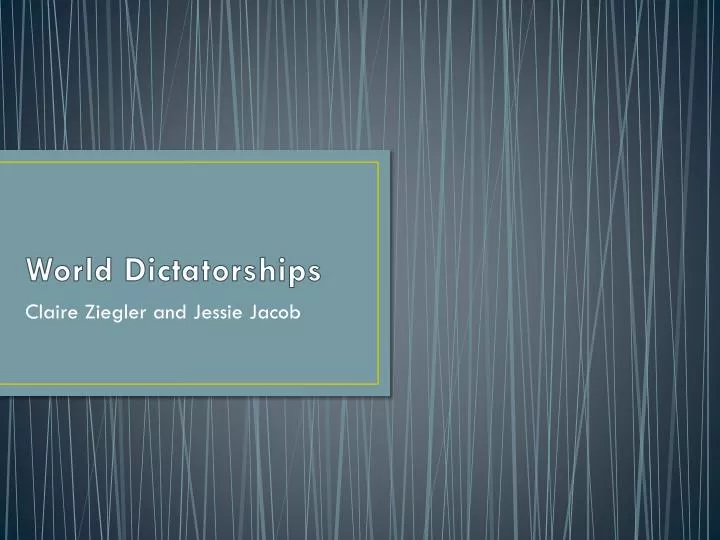 world dictatorships
