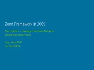 Zend Framework in 2009