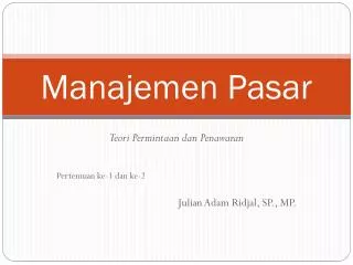 manajemen pasar