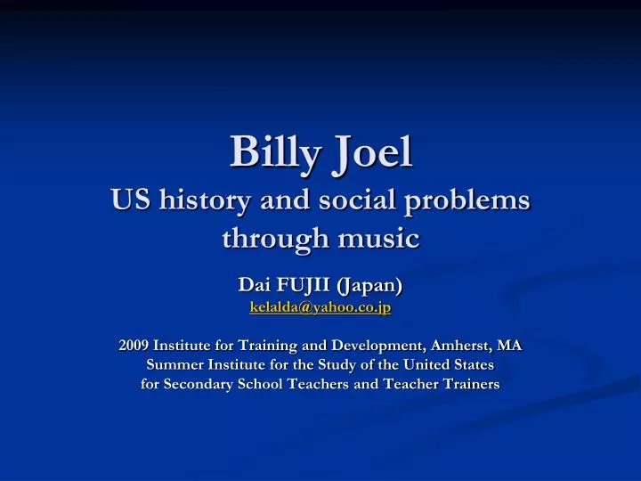 billy joel us history and social problems through music