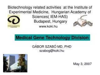 Medical Gene Technology Division