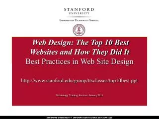 stanford/group/ttsclasses/top10best Technology Training Services, January 2011