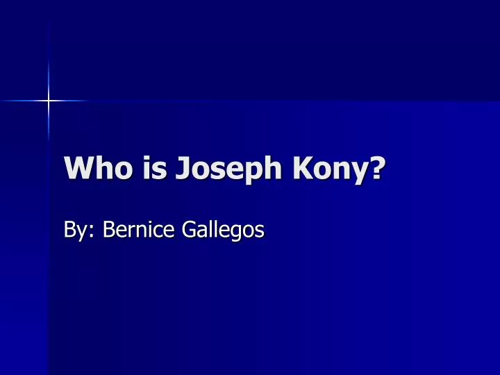 who is joseph kony