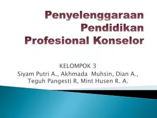 penyelenggaraan pendidikan profesional konselor