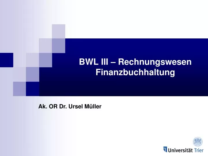 bwl iii rechnungswesen finanzbuchhaltung