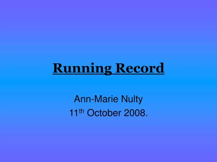running record