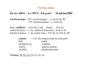 v roba zinku