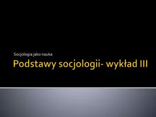 socjologia jako nauka