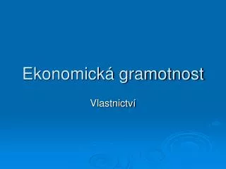 ekonomick gramotnost