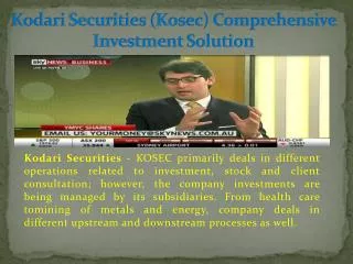 Kodari Securities – Comprehensiv Investment Solution