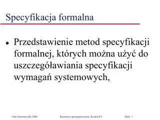 specyfikacja formalna