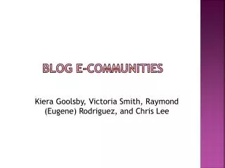 Blog e-communities