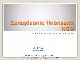 zarz dzanie finansami ngo