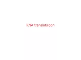 RNA translatsioon