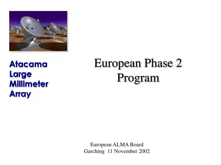 european phase 2 program