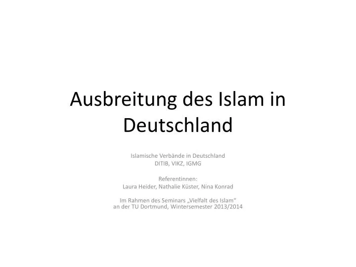 ausbreitung des islam in deutschland