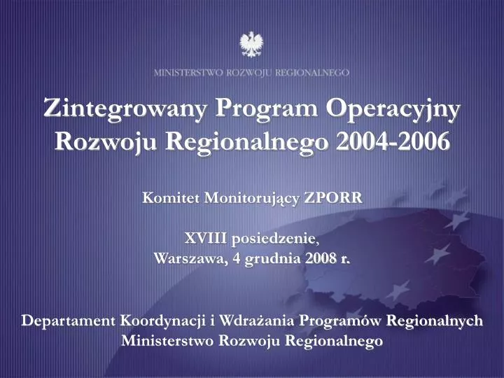 zintegrowany program operacyjny rozwoju regionalnego 2004 2006