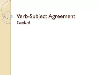 Verb-Subject Agreement