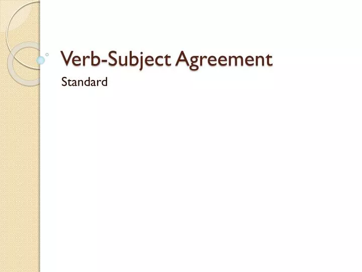 verb subject agreement