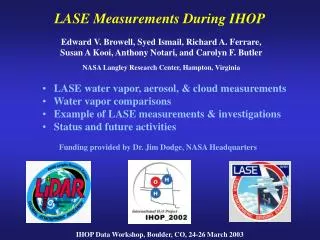 LASE Measurements During IHOP