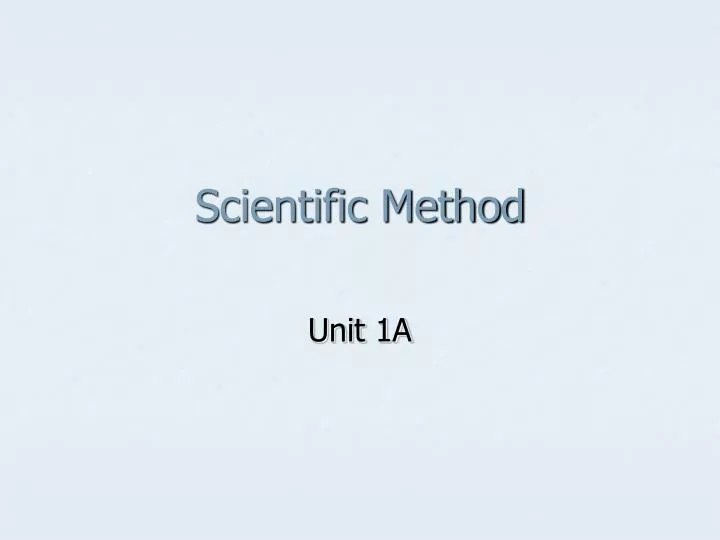 scientific method