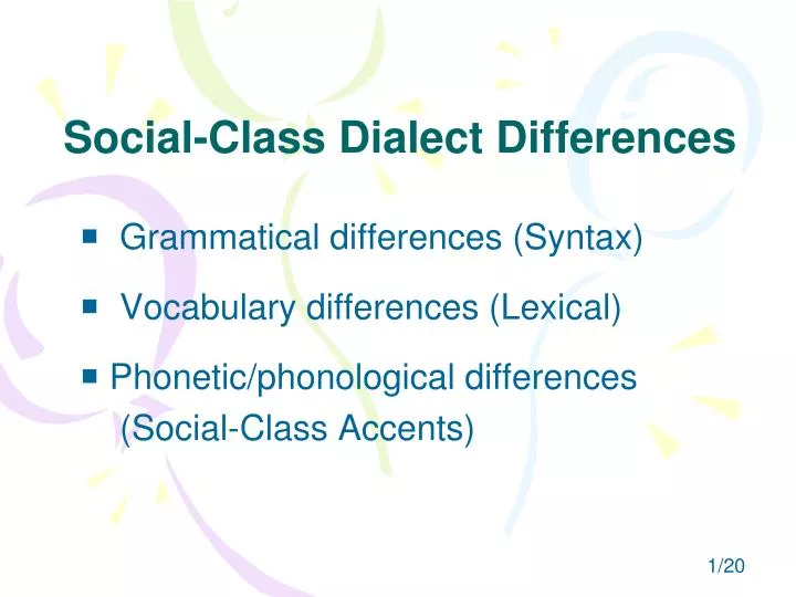 social class dialect differences