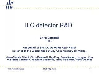 ILC detector R&amp;D