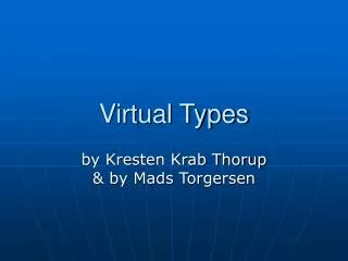 Virtual Types