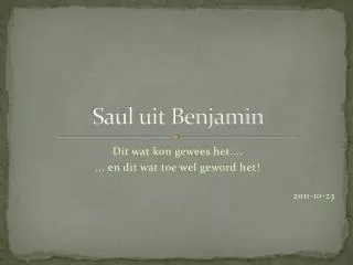 saul uit benjamin