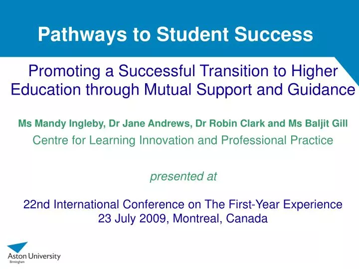 pathways to student success