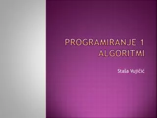 programiranje 1 algoritmi