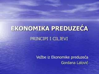 ekonomika preduze a