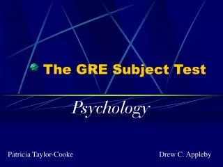 The GRE Subject Test