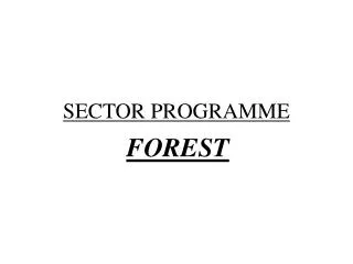 SECTOR PROGRAMME