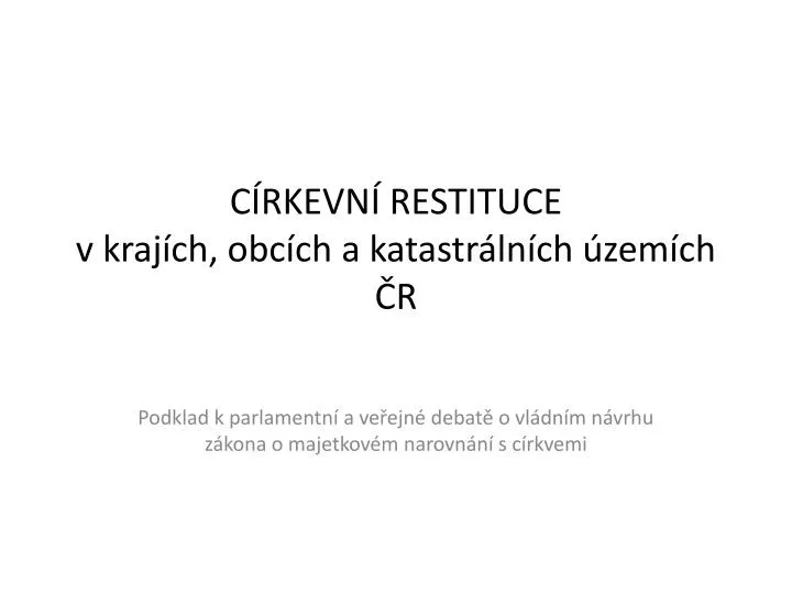 c rkevn restituce v kraj ch obc ch a katastr ln ch zem ch r