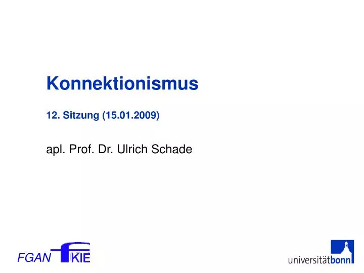 konnektionismus 12 sitzung 15 01 2009