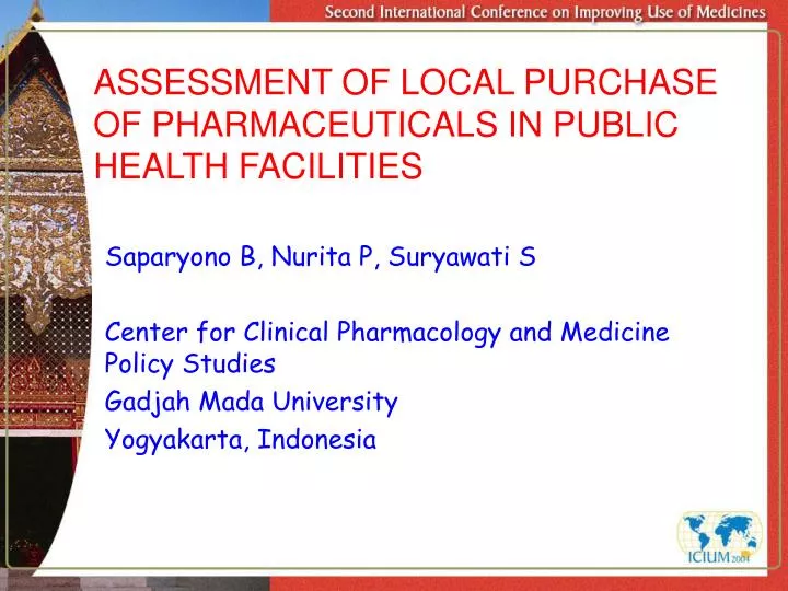 assessment of local purchase of pharmaceuticals in public health facilities