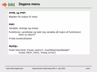 dagens menu