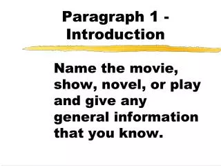 Paragraph 1 - Introduction