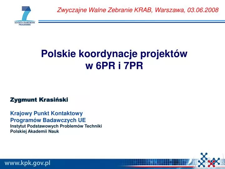 polskie koordynacje projekt w w 6pr i 7pr