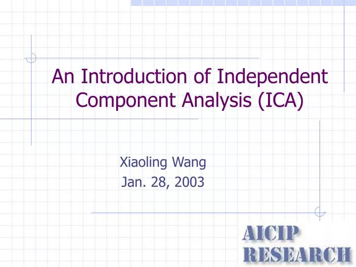 an introduction of independent component analysis ica