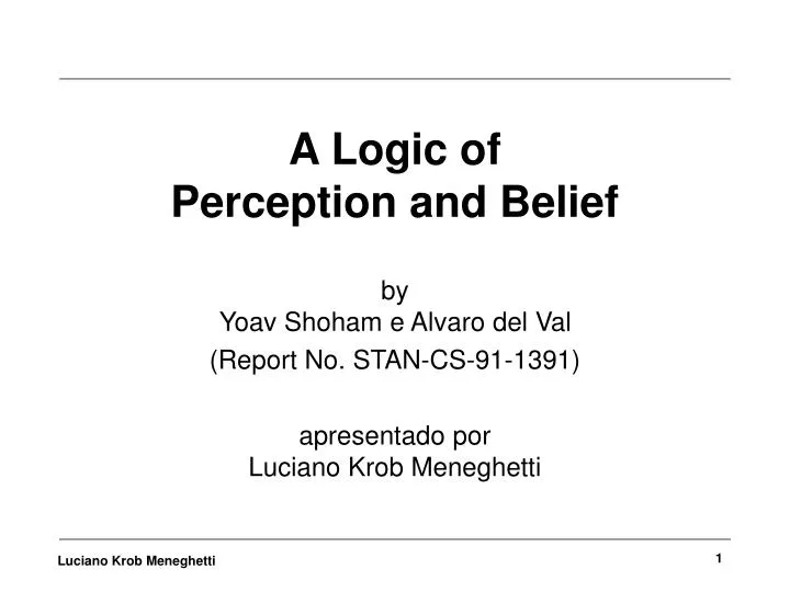 a logic of perception and belief