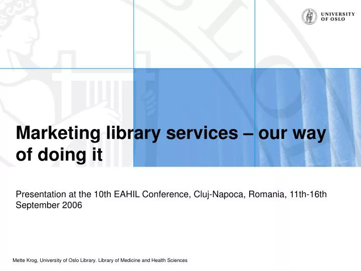 marketing library services our way of doing it