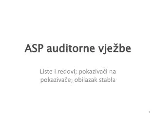 ASP auditorne vježbe