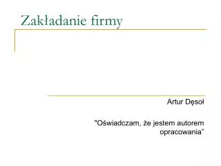 zak adanie firmy