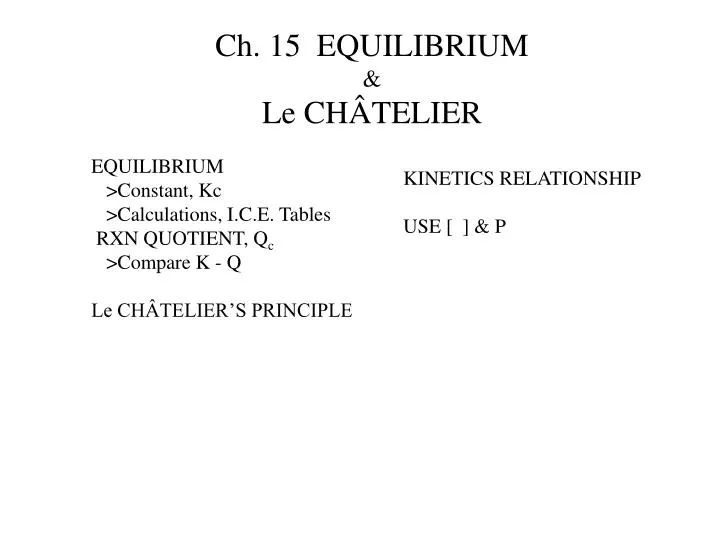 ch 15 equilibrium le ch telier