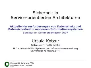 sicherheit in service orientierten architekturen