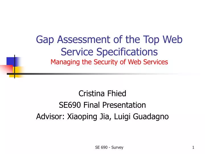 gap assessment of the top web service specifications managing the security of web services